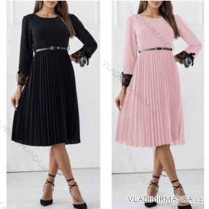 Elegantes Damenkleid mit langen Ärmeln (Einheitsgröße S/M) ITALIAN FASHION IMWB23105
