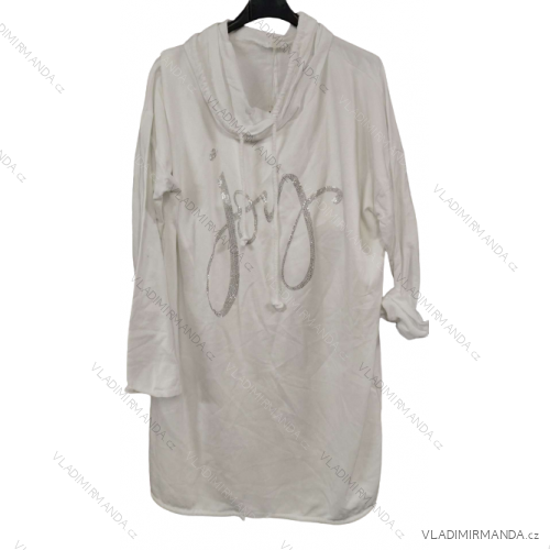 Damen-Sweatshirtkleid mit langen Ärmeln und Kapuze (Einheitsgröße M/L/XL) ITALIAN FASHION IMB23205