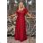 Damen Plus Size (42-46) langes elegantes ärmelloses Partykleid POLISH FASHION PMLBC23265-10 Burgund 44