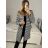 Flauschiger Langarmmantel für Damen (SL) ITALIAN FASHION IMWL22020 M Schwarz und weiß