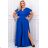 Damen Plus Size (42-46) langes elegantes ärmelloses Partykleid POLISH FASHION PMLBC23265-10 königsblau 44