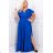 Damen Plus Size (42-46) langes elegantes ärmelloses Partykleid POLISH FASHION PMLBC23265-10 königsblau 44
