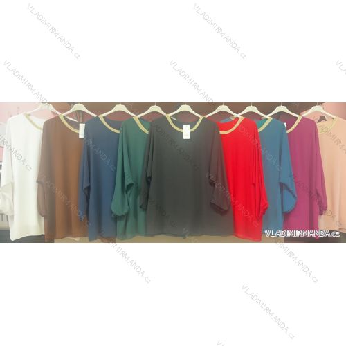 Tunika dlouhý rukáv dámská nadrozměr (3XL/4XL ONE SIZE) ITALSKÁ MÓDA IMWQ23126