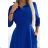 286-6 SANDY Ausgestelltes Hemdblusenkleid mit Gürtel – Blau