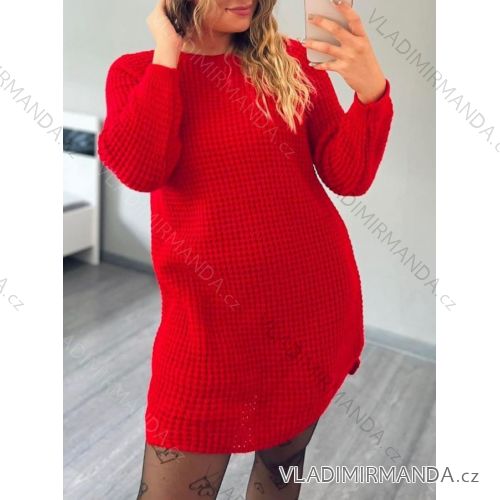 Langärmeliges Strickkleid für Damen (M/L EINHEITSGRÖSSE) ITALIAN FASHION IMD23811