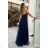 Damen Plus Size (42-46) langes elegantes ärmelloses Partykleid POLISH FASHION PMLBC23265-10 dunkelblau 34