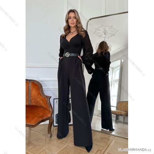 Damen Plus Size (42-46) langes elegantes ärmelloses Partykleid POLISH FASHION PMLBC23265-10 schwarz 34