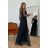 Damen Plus Size (42-46) langes elegantes ärmelloses Partykleid POLISH FASHION PMLBC23265-10 schwarz 34