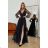Damen Plus Size (42-46) langes elegantes ärmelloses Partykleid POLISH FASHION PMLBC23265-10 schwarz 34