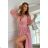 Damen Plus Size (42-46) langes elegantes ärmelloses Partykleid POLISH FASHION PMLBC23265-10 pink 34