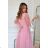 Damen Plus Size (42-46) langes elegantes ärmelloses Partykleid POLISH FASHION PMLBC23265-10 pink 34