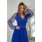 Damen Plus Size (42-46) langes elegantes ärmelloses Partykleid POLISH FASHION PMLBC23265-10 königsblau 34