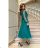 Damen Plus Size (42-46) langes elegantes ärmelloses Partykleid POLISH FASHION PMLBC23265-10 dunkelgrün 34