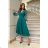 Damen Plus Size (42-46) langes elegantes ärmelloses Partykleid POLISH FASHION PMLBC23265-10 dunkelgrün 34
