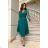 Damen Plus Size (42-46) langes elegantes ärmelloses Partykleid POLISH FASHION PMLBC23265-10 dunkelgrün 34