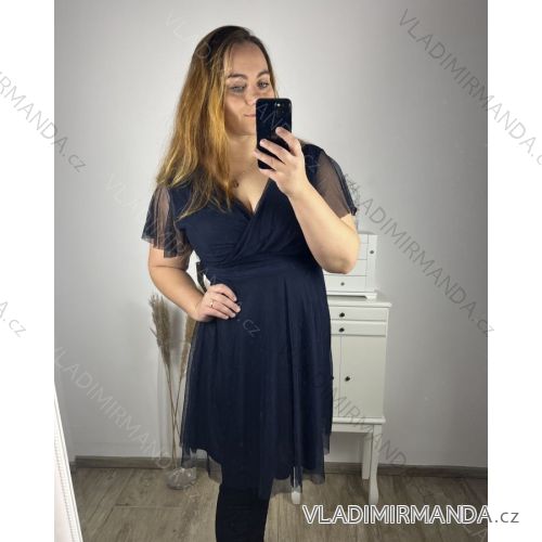 Kleid Kurzarm Damen (Uni L-2XL) ITALIENISCH MODA IMS20004