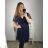 Kleid Kurzarm Damen (Uni L-2XL) ITALIENISCH MODA IMS20004 L/XL schwarz