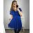 Kleid Kurzarm Damen (Uni L-2XL) ITALIENISCH MODA IMS20004 L/XL schwarz