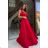 Langes, elegantes, ärmelloses Partykleid für Damen (34-42) POLISH FASHION PMLBC232231-02 Rot 34