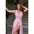 Langes, elegantes, ärmelloses Partykleid für Damen (34-42) POLISH FASHION PMLBC232231-20 Rosa 34