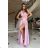 Langes, elegantes, ärmelloses Partykleid für Damen (34-42) POLISH FASHION PMLBC232231-20 Rosa 34