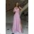 Langes, elegantes, ärmelloses Partykleid für Damen (34-42) POLISH FASHION PMLBC232231-20 Rosa 34