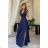 Damen Plus Size (42-46) langes elegantes ärmelloses Partykleid POLISH FASHION PMLBC23265-10 dunkelblau 34