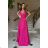 Damen Plus Size (42-46) langes elegantes ärmelloses Partykleid POLISH FASHION PMLBC23265-10 dunkelrosa 34