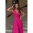 Damen Plus Size (42-46) langes elegantes ärmelloses Partykleid POLISH FASHION PMLBC23265-10 dunkelrosa 34