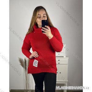 Damen-Strickpullover mit langen Ärmeln in Übergröße (2XL/3XL EINHEITSGRÖSSE) ITALIAN FASHION IM423758