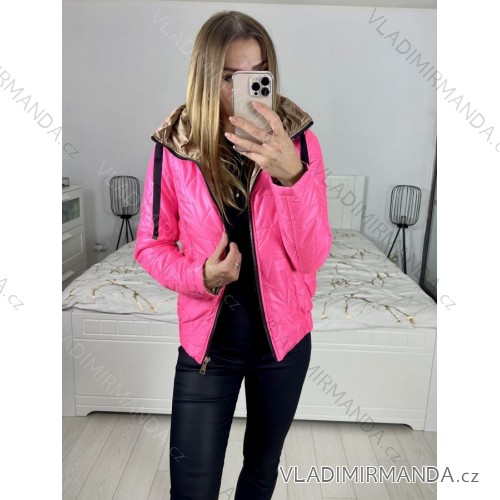 Herbst-Kapuzenjacke für Damen (XS-XL) POLISH FASHION PMWC23B8219 neon pink XL