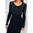Strickkleid mit silbernem Muster, schwarz