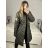 Flauschiger Langarmmantel für Damen (Einheitsgröße S/M/L) ITALIAN FASHION IMC23427 M / L schwarz
