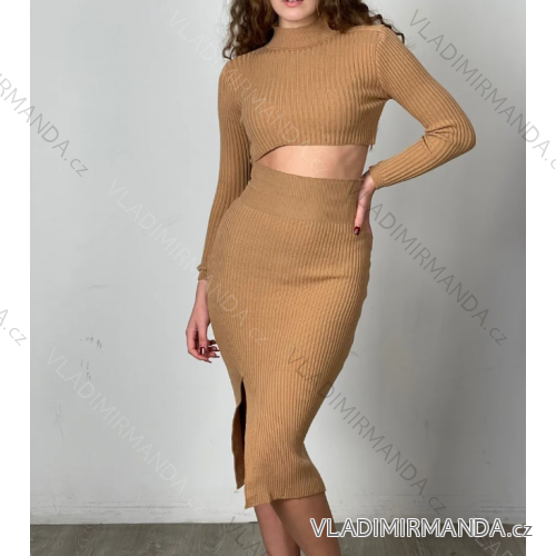 Sommer-Set aus ärmellosem Crop-Top und Rock für Damen (Einheitsgröße S/M) ITALIAN FASHION IMPMD236188