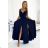 509-1 Elegantes, vielseitig gebundenes langes Kleid - Marineblau