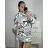 Kleid Oversize Kurzarm Damen (4XL/5XL ONE SIZE) ITALSKÁ MÓDA IM422FLUFF