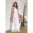 Damen Plus Size (42-46) langes elegantes ärmelloses Partykleid POLISH FASHION PMLBC23265-10 weiß 46