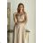 Damen Plus Size (42-46) langes elegantes ärmelloses Partykleid POLISH FASHION PMLBC23265-10 38 béžová