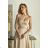 Damen Plus Size (42-46) langes elegantes ärmelloses Partykleid POLISH FASHION PMLBC23265-10 38 béžová