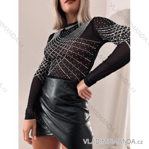 Elegantes Langarm-T-Shirt für Damen (S/M ONE SIZE) ITALIAN FASHION IMM23FS33019