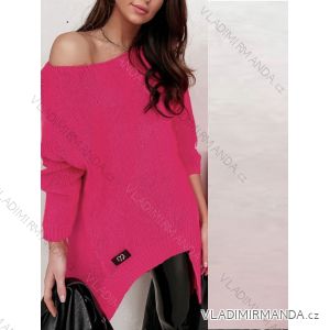 Gestrickter, schlanker, langärmliger Damenpullover mit Streifen (S/M EINHEITSGRÖSSE) ITALIAN FASHION IMWAE23017