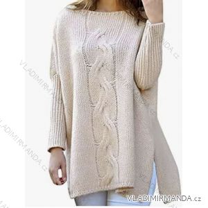 Gestrickter, schlanker, langärmliger Damenpullover mit Streifen (S/M EINHEITSGRÖSSE) ITALIAN FASHION IMWAE23017