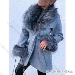 Langärmliger Alpaka-Mantel mit Kapuze für Damen (S/M EINHEITSGRÖSSE) POLISH FASHION IMWK23747
