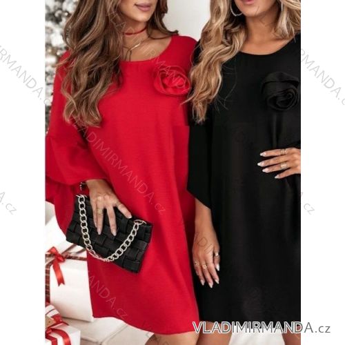 Kleid mit 3/4 Ärmeltasche für Damen (uni sl) ITALIAN Fashion IM3181746