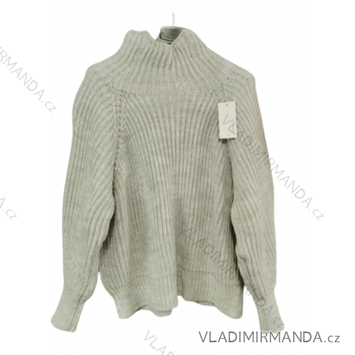 Damen Langarm Rollkragenpullover (S / M ONE SIZE) ITALIAN FASHION IMWA217080 -   grau,   S/M