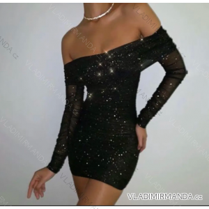 Langes Chiffon-Kurzarmkleid für Damen (S/M ONE SIZE) ITALIAN FASHION IMWGS231048