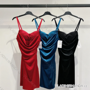 Langes Chiffon-Kurzarmkleid für Damen (S/M ONE SIZE) ITALIAN FASHION IMWGS231048