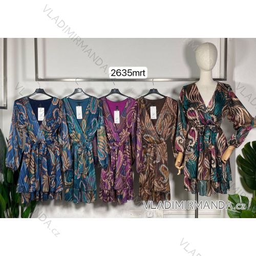 Elegantes Damenkleid mit langen Ärmeln (Einheitsgröße S/M) ITALIAN FASHION IMM23M6062