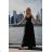 Langes formelles Kurzarmkleid für Damen (36-54) POLISH FASHION PMLMR23ALICE schwarz 36