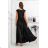 Langes formelles Kurzarmkleid für Damen (36-54) POLISH FASHION PMLMR23ALICE schwarz 34